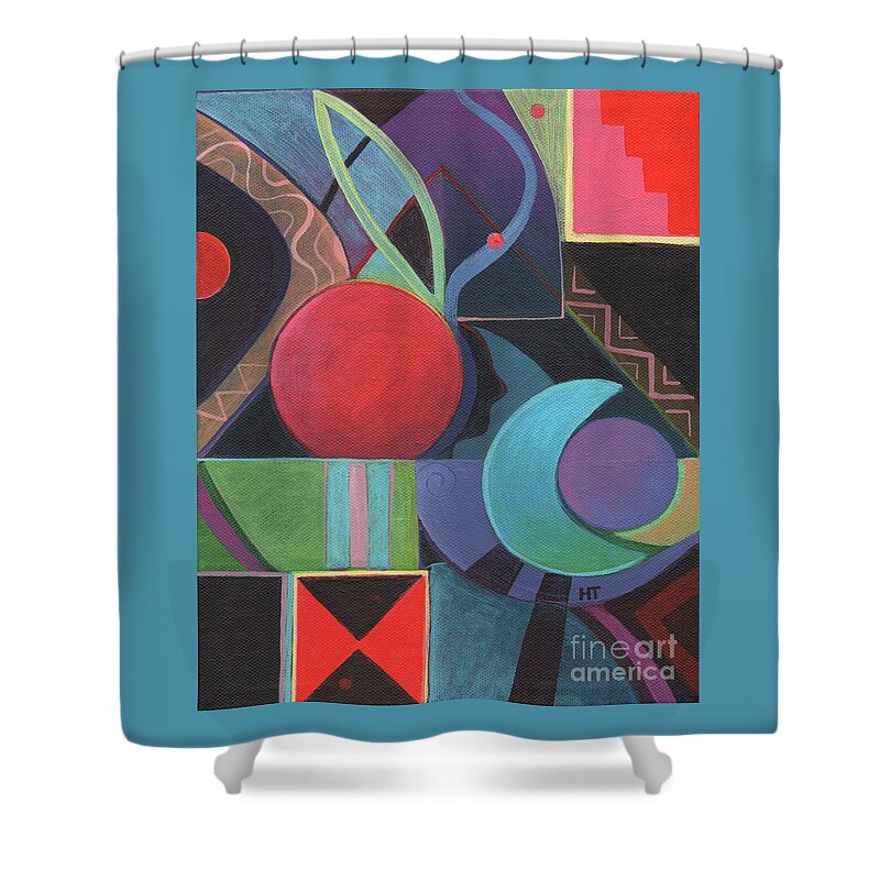 Acrylic Painting Shower Curtain featuring the painting Synergy by Helena Tiainen