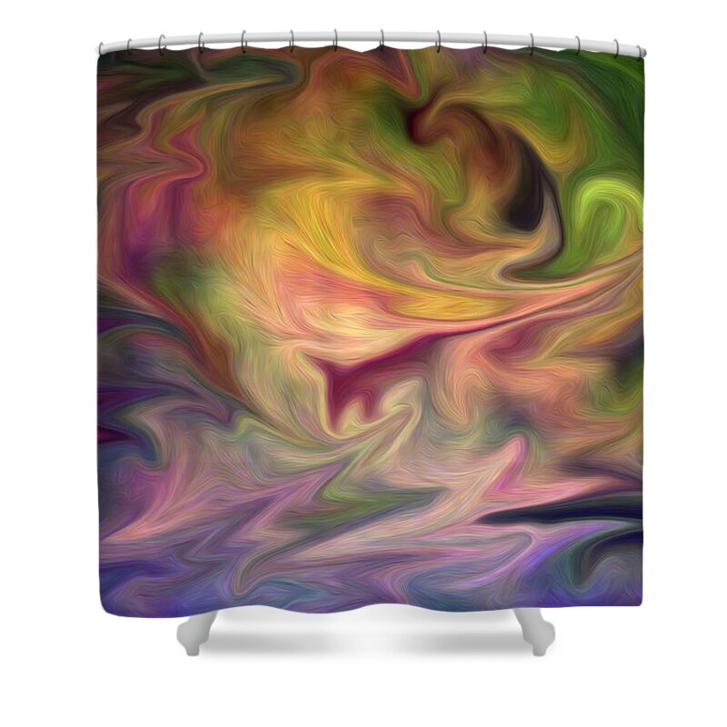Modern Shower Curtain featuring the digital art Syntropia by Vincent Franco