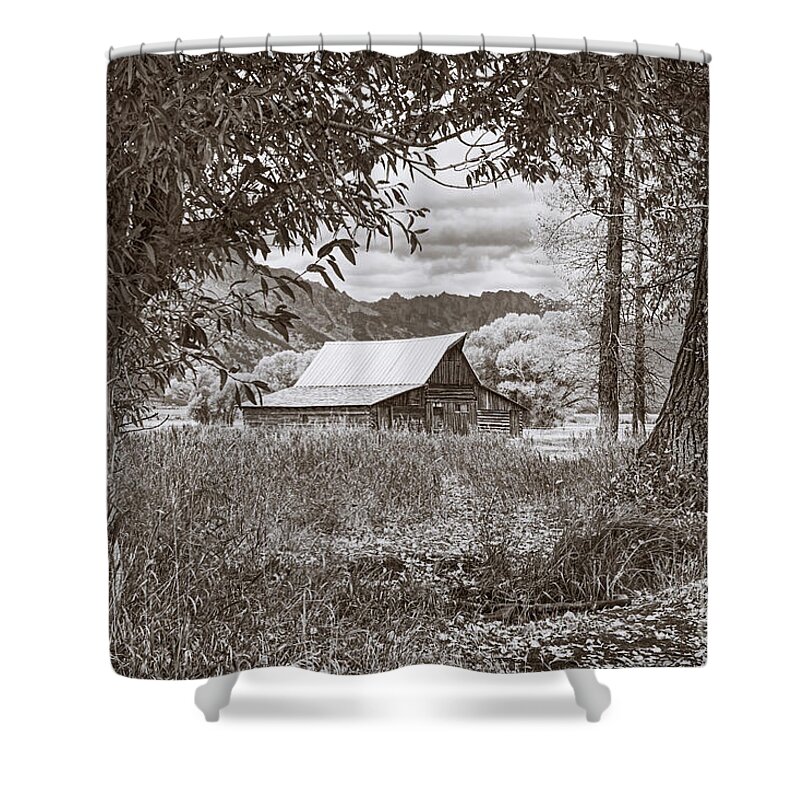 T.a. Moulton Barn Shower Curtain featuring the photograph T.A. Moulton Barn by Priscilla Burgers