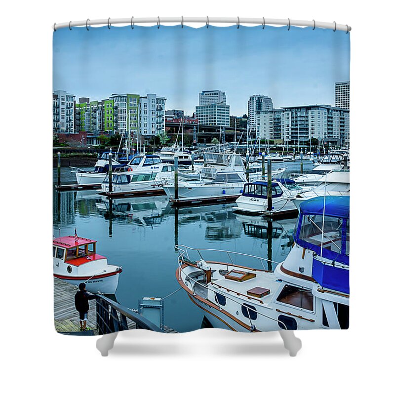 Tacoma Shower Curtain featuring the photograph Tacoma Waterfront Marina,Washington by Sal Ahmed