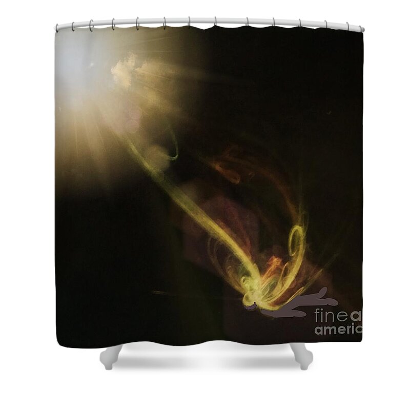 Spirit Shower Curtain featuring the digital art Taken by Diamante Lavendar