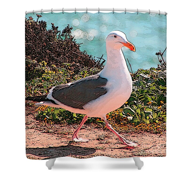 Bird Shower Curtain featuring the photograph Taking a Stroll by Joyce Creswell