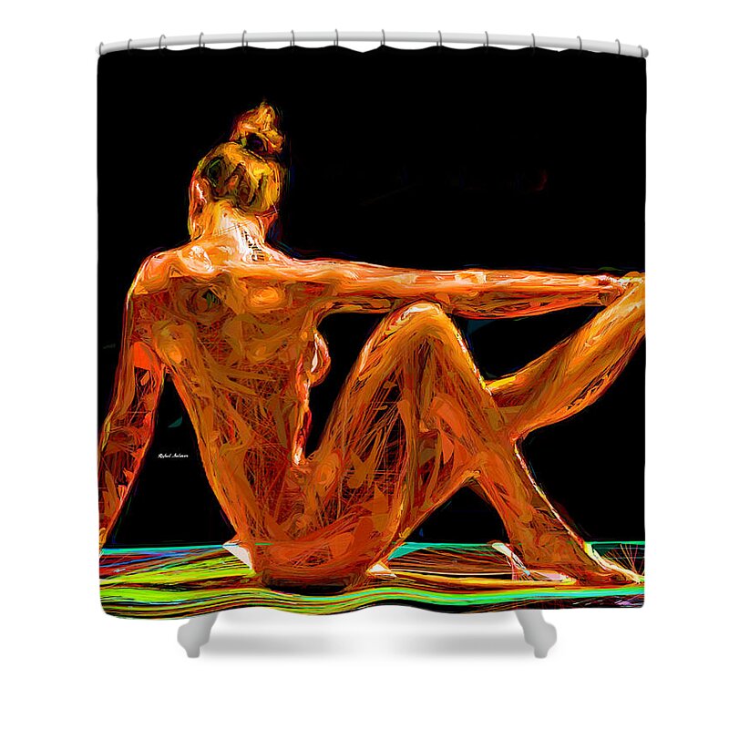 Rafael Salazar Shower Curtain featuring the digital art Taking care of number one by Rafael Salazar