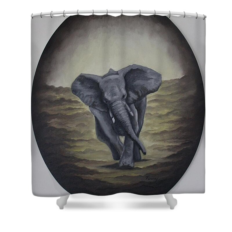 Taking Charge Shower Curtain featuring the painting Taking Charge by Michael TMAD Finney