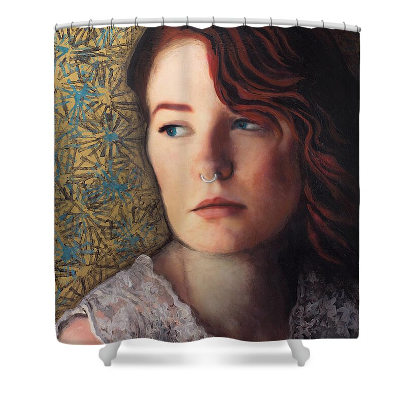 sheryl Karas Shower Curtain featuring the painting Talia by Sheryl Karas