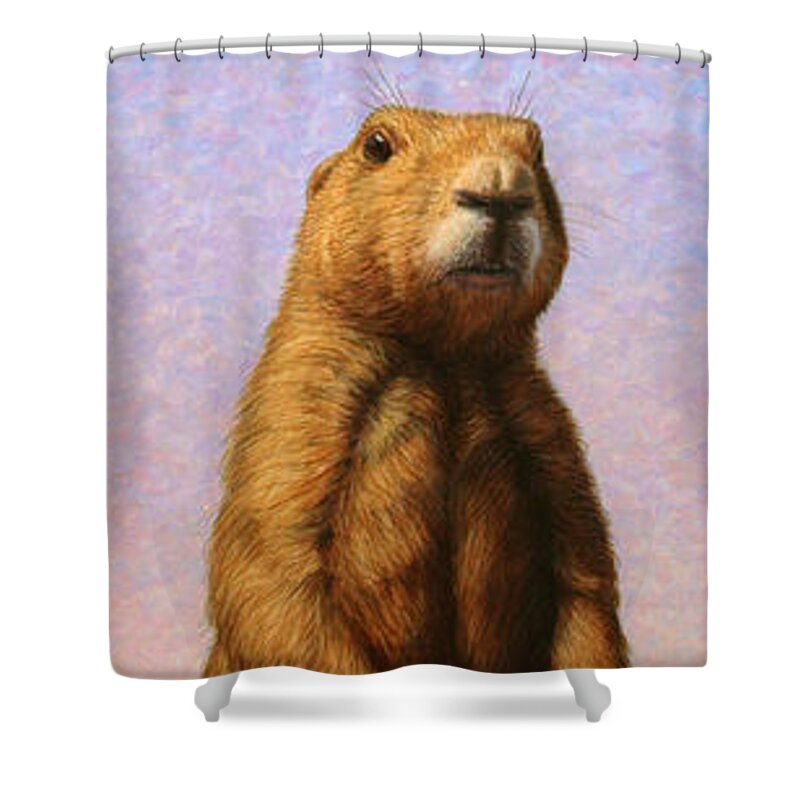 Prairie Dog Shower Curtain featuring the painting Tall Prairie Dog by James W Johnson