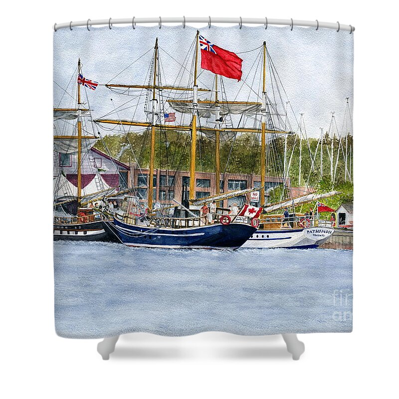 Niagara Shower Curtain featuring the painting Tall Ships Festival by Melly Terpening