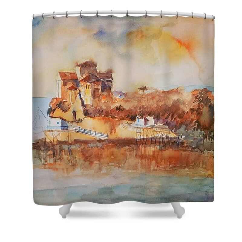  Shower Curtain featuring the painting Talmont 2018 by Kim PARDON