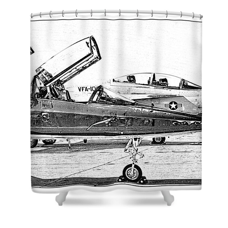 T38 Shower Curtain featuring the photograph Talon vs. Hornet by Ricky Barnard