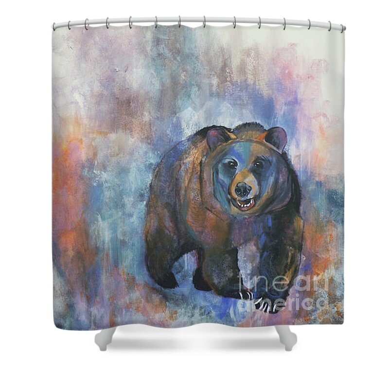 Wall Street Shower Curtain featuring the painting Tango on Wall Street by Susan A Becker