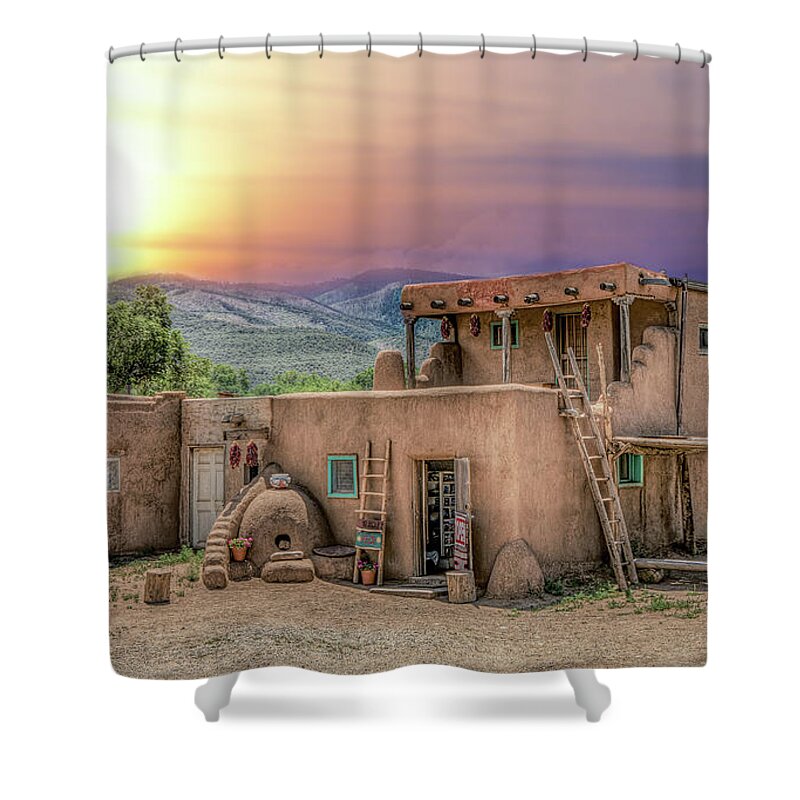 Taos Pueblo Shower Curtain featuring the photograph Taos Pueblo by Anna Rumiantseva