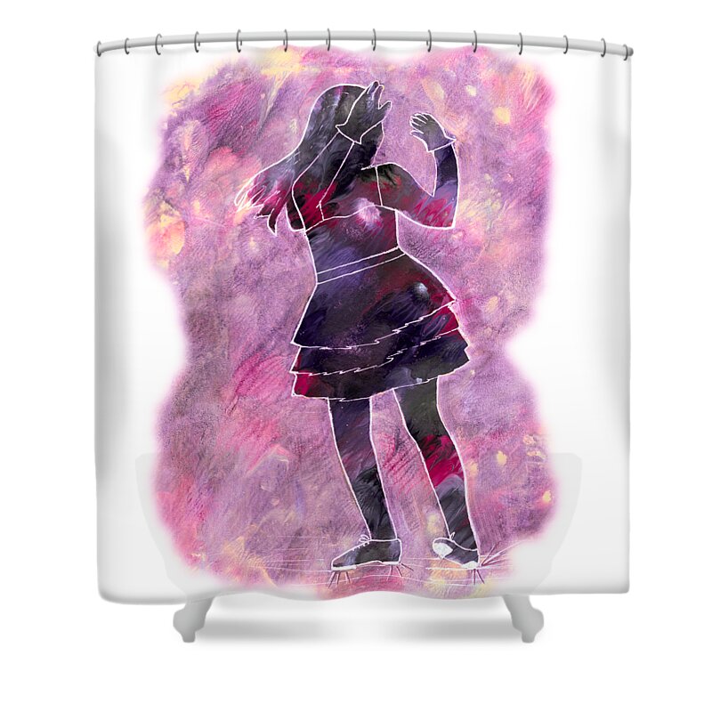 Silhouette Shower Curtain featuring the painting Tap Dancer 1 - Pink by Lori Kingston