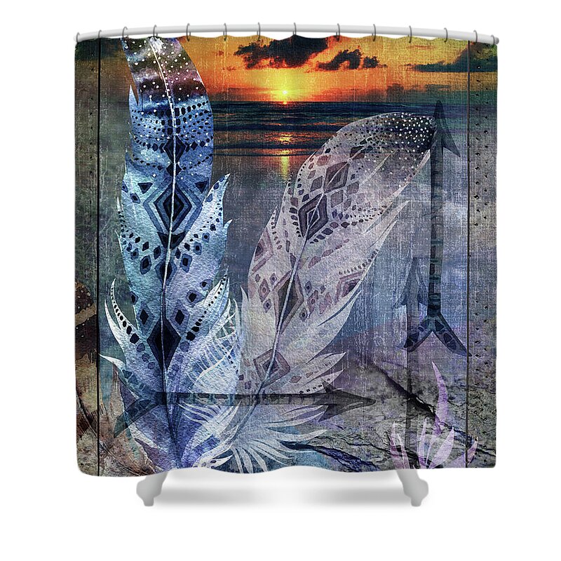 Native American Shower Curtain featuring the digital art Tapestry by Linda Carruth