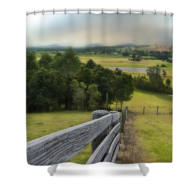 Landscape Photography Shower Curtain featuring the photograph Taree west 01 by Kevin Chippindall