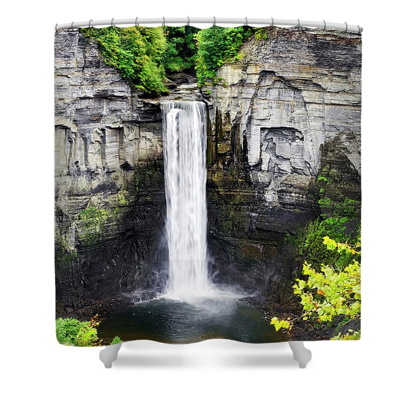 Waterfall Shower Curtain featuring the photograph Taughannock Falls View from the Top by Christina Rollo