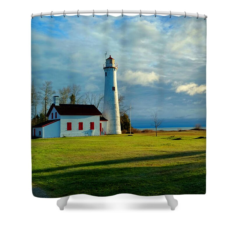 Tawas Shower Curtain featuring the photograph Sturgeon Point Lighthouse by Michael Rucker