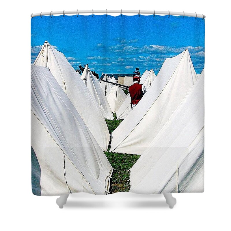 Tents Shower Curtain featuring the photograph Field Of Tents by Kate Arsenault 