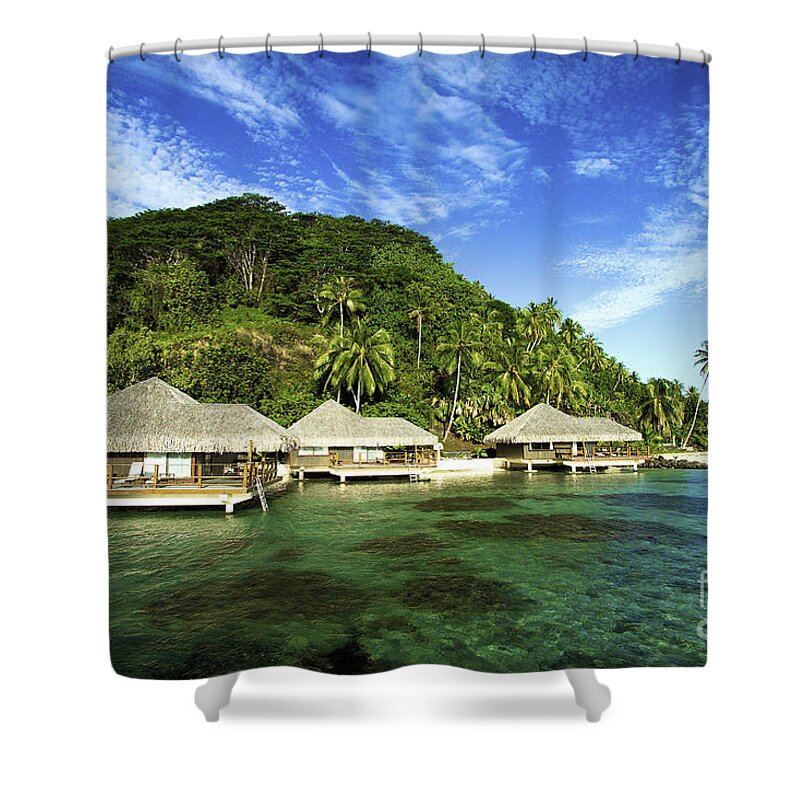 Afternoon Shower Curtain featuring the photograph Te Tiare Resort by David Cornwell/First Light Pictures, Inc - Printscapes