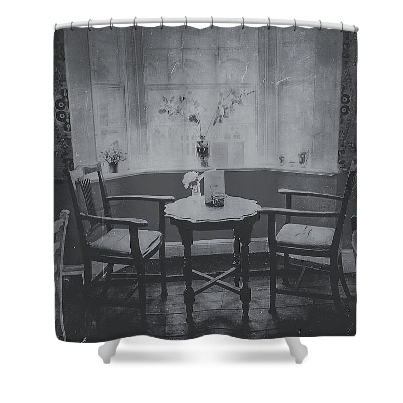Vintage Shower Curtain featuring the photograph TeaHouse by Trystan Oldfield