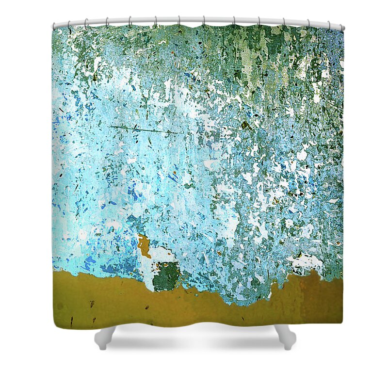 Abstract Shower Curtain featuring the digital art Teal Forgotten by Susan Vineyard