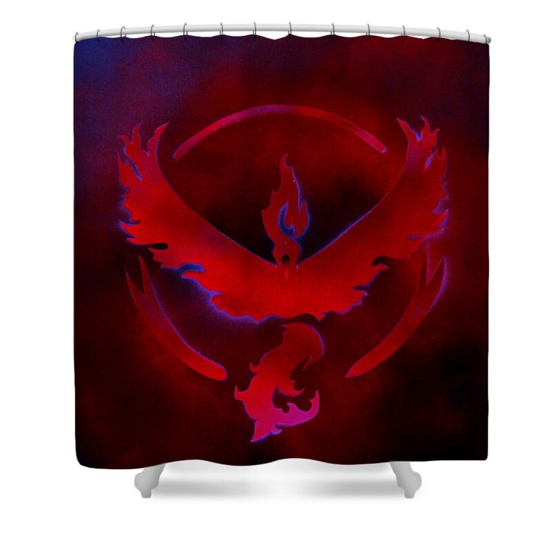 Justin W Moore Shower Curtain featuring the painting Team Valor by Moore Creative Images
