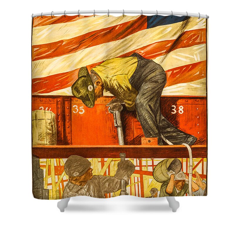4th Of July Shower Curtain featuring the digital art Teamwork Wins by David Letts