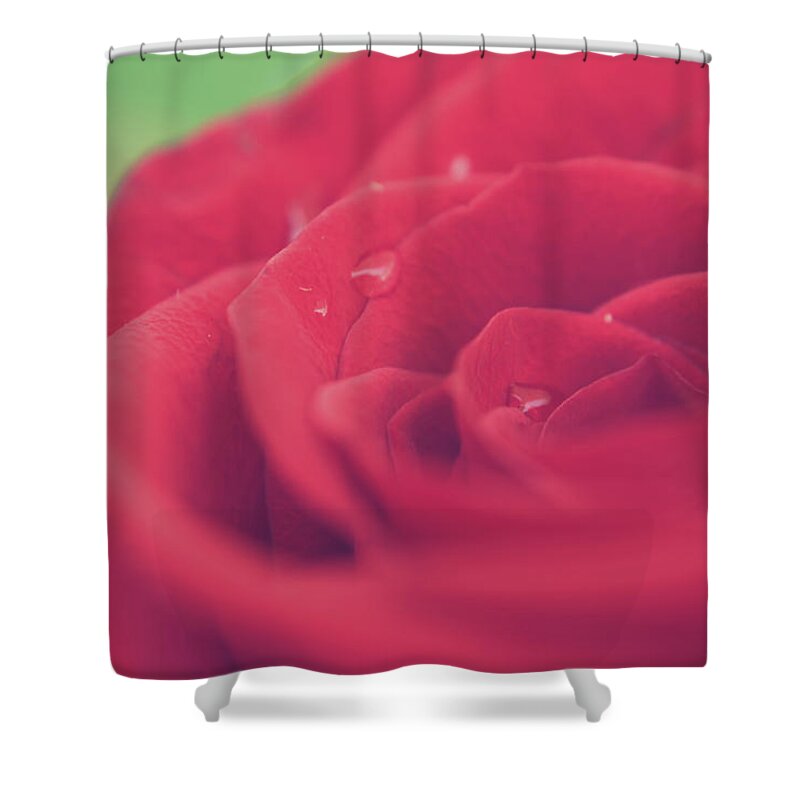 Macro Shower Curtain featuring the photograph Tears of Love by Laurie Search