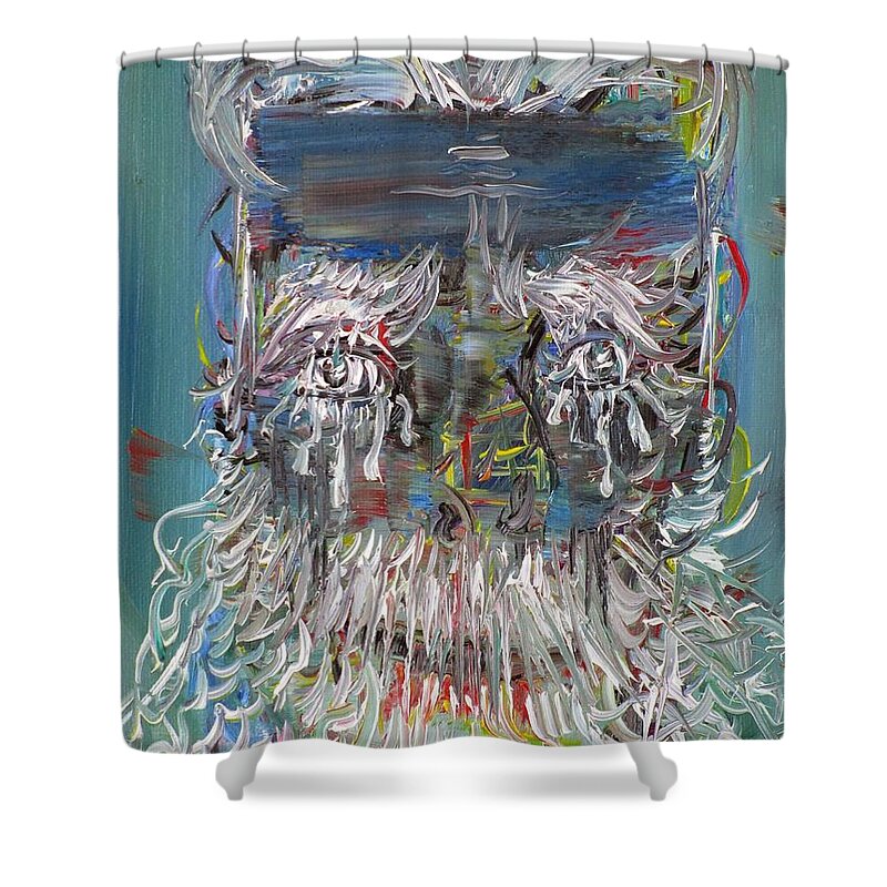 Bearded Shower Curtain featuring the painting Tears Of The Bearded Man by Fabrizio Cassetta