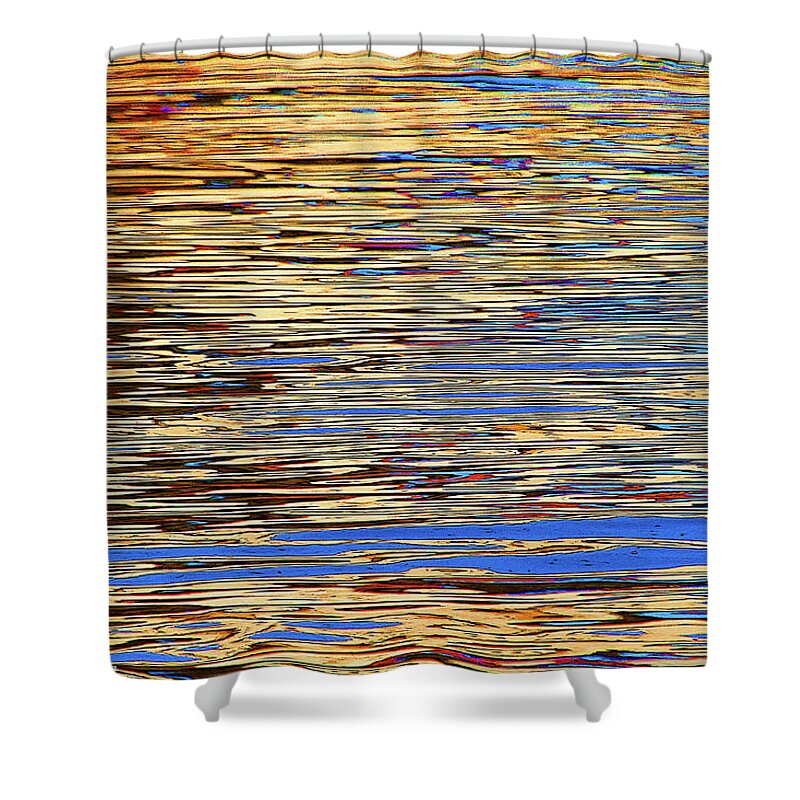 Tempe Town Lake Evening Reflection Shower Curtain featuring the digital art Tempe Town Lake Evening Reflection by Tom Janca