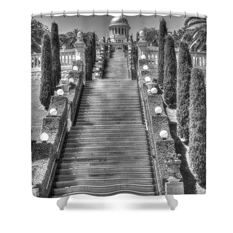 Architecture Shower Curtain featuring the photograph Temple bw 2 by Dimitry Papkov
