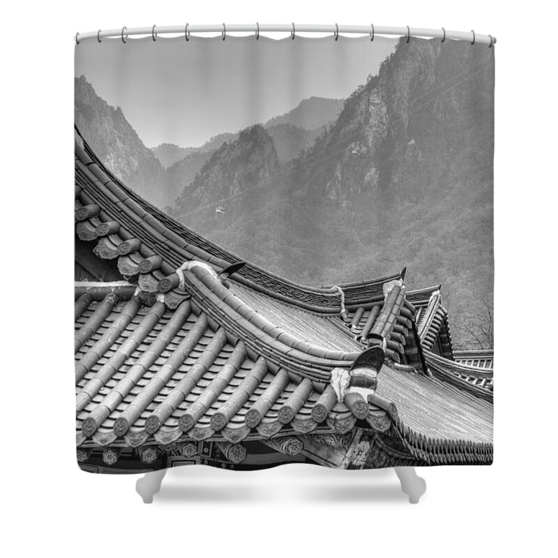 Temple Shower Curtain featuring the photograph Temple In Sokcho by Bill Hamilton