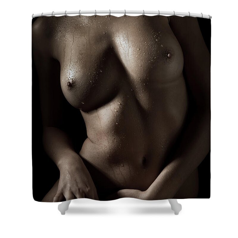 Nude Shower Curtain featuring the photograph Temptation by Vitaly Vakhrushev