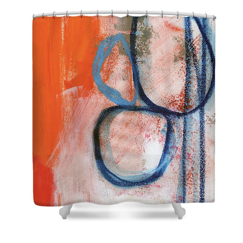Contemporary Abstract Shower Curtain featuring the painting Tender Mercies by Linda Woods