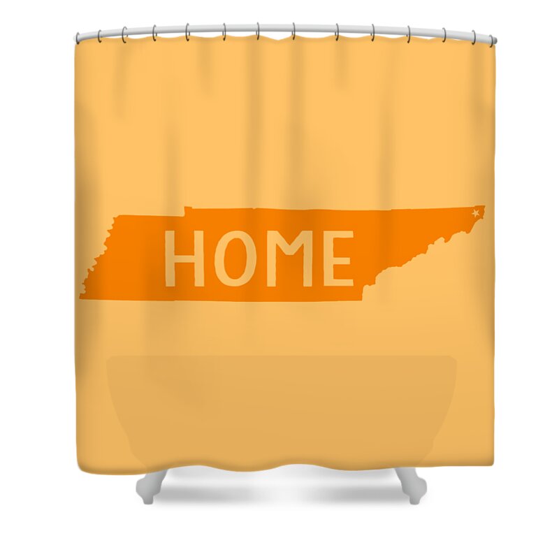 Tenneessee Shower Curtain featuring the digital art Tennessee Home Orange by Heather Applegate