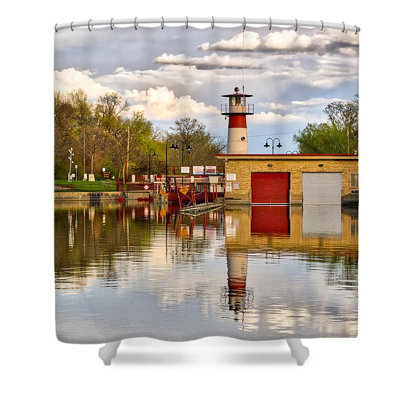 Tenney Shower Curtain featuring the photograph Tenney Lock - Madison - Wisconsin by Steven Ralser