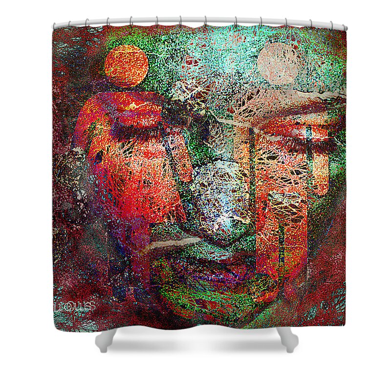Digital Art Shower Curtain featuring the digital art Tenuous-the Masculine And The Feminine by Melissa D Johnston