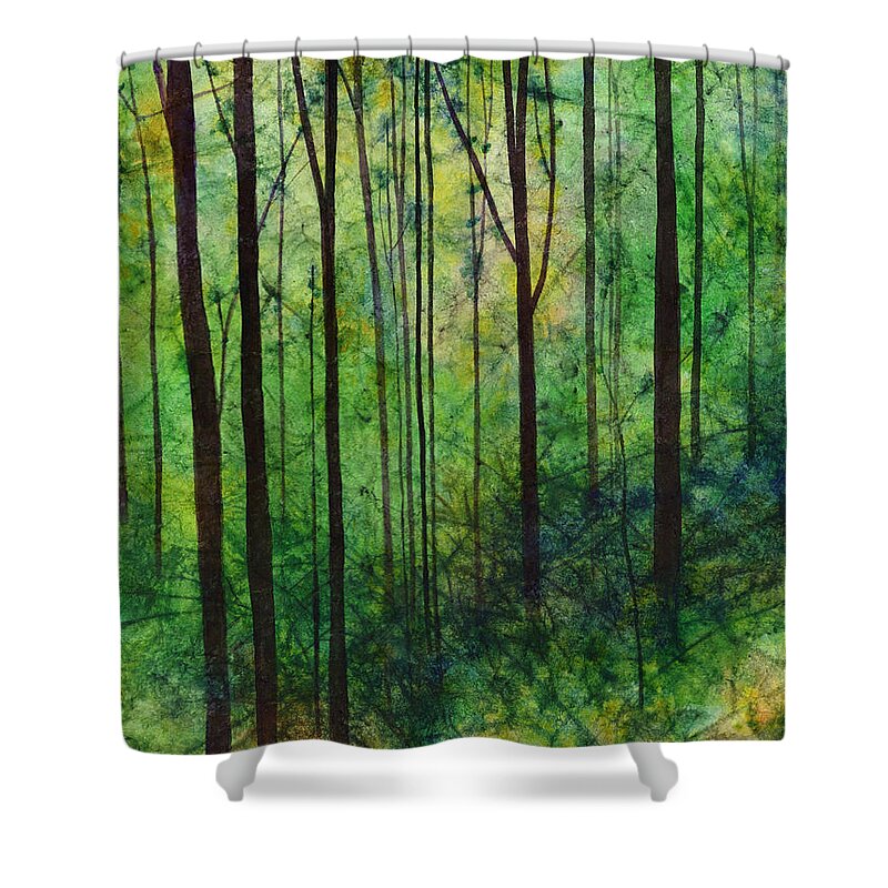 Green Shower Curtain featuring the painting Terra Verde by Hailey E Herrera
