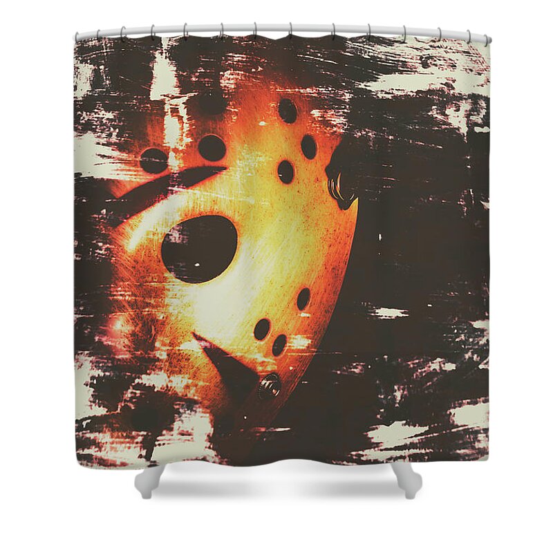 Hockey Shower Curtain featuring the photograph Terror on the ice by Jorgo Photography