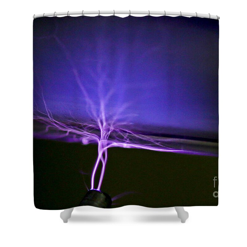 Science Shower Curtain featuring the photograph Tesla Coil by Science Source