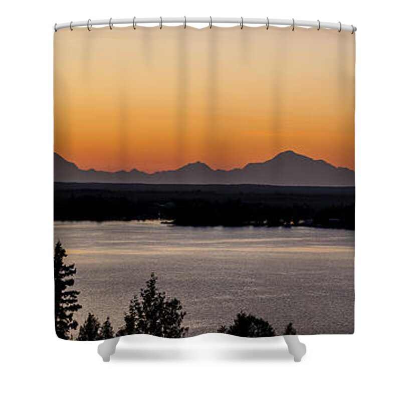 Mckinley Shower Curtain featuring the photograph Alaska Range from Big Lake by Kyle Lavey