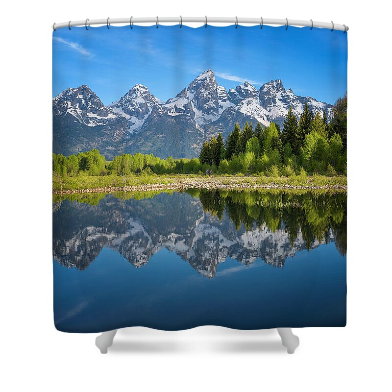 Grand Teton National Park Shower Curtain featuring the photograph Teton Reflection by Darren White