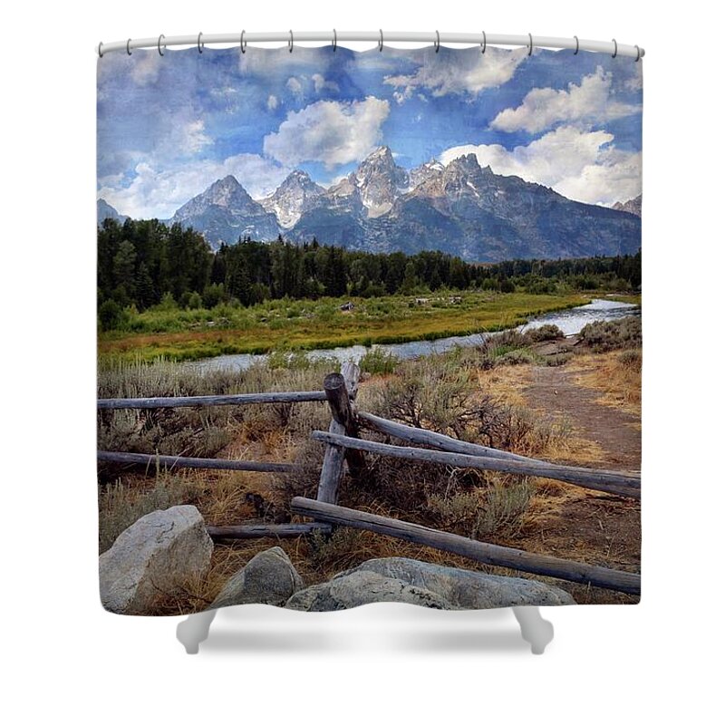 Grand Teton National Park Shower Curtain featuring the photograph Tetons Grande 3 by Marty Koch