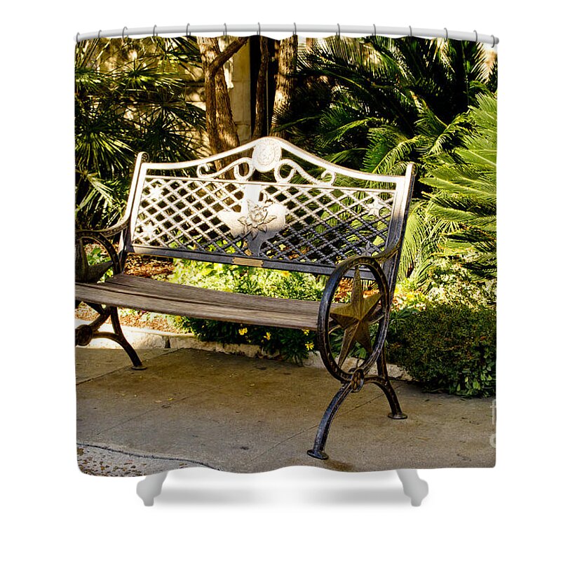 Bench Shower Curtain featuring the photograph Texas Bench by Elena Perelman