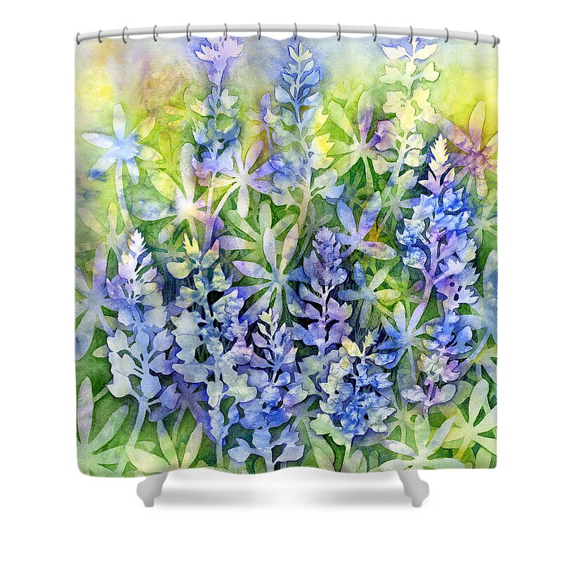 Texas Shower Curtain featuring the painting Texas Blues by Hailey E Herrera