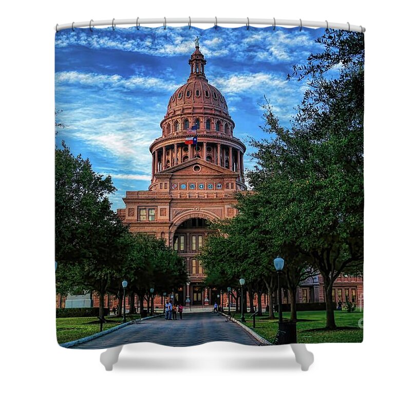 Historic Shower Curtain featuring the photograph Texas State Capitol by Diana Mary Sharpton