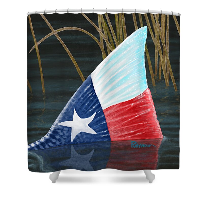 Texas Shower Curtain featuring the digital art Texas Tails by Kevin Putman