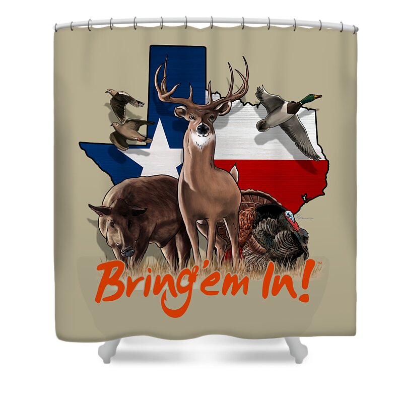 Texas Shower Curtain featuring the digital art Texas Total Package by Kevin Putman