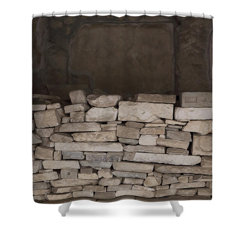 Stone Shower Curtain featuring the photograph Textural Antiquities Herculaneum Five by Laura Davis