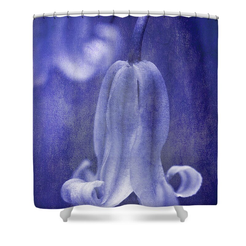  Shower Curtain featuring the photograph Textured Bluebell In Blue by Meirion Matthias