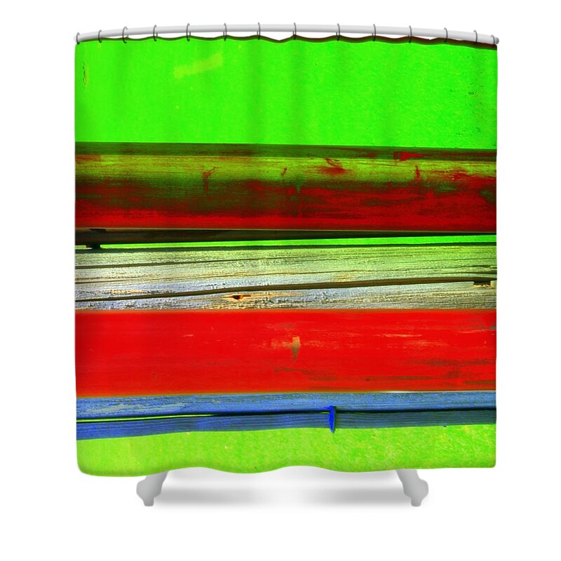 Wood Shower Curtain featuring the photograph Textures and Colors by Julie Lueders 